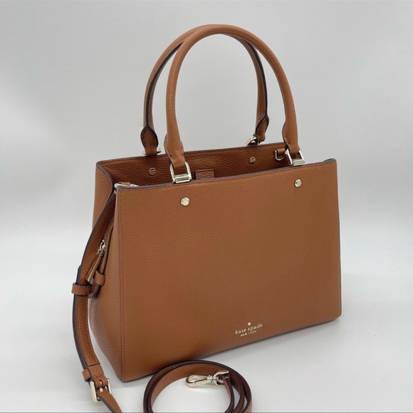Kate Spade Medium Triple Compartment Satchel Bag Leather Brown - Picture 2 of 12